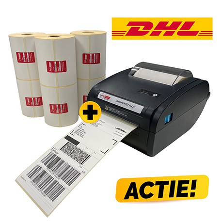 COMBI ACTIE Labelprinter + 6 rollen DHL 102x210 mm verzendetiketten